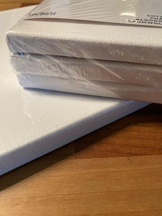Baumwoll-Leinwand Rund, 2er Set – Weiß, Gespannt Auf Holzrahmen, Für Acryl, Öl & Mehr