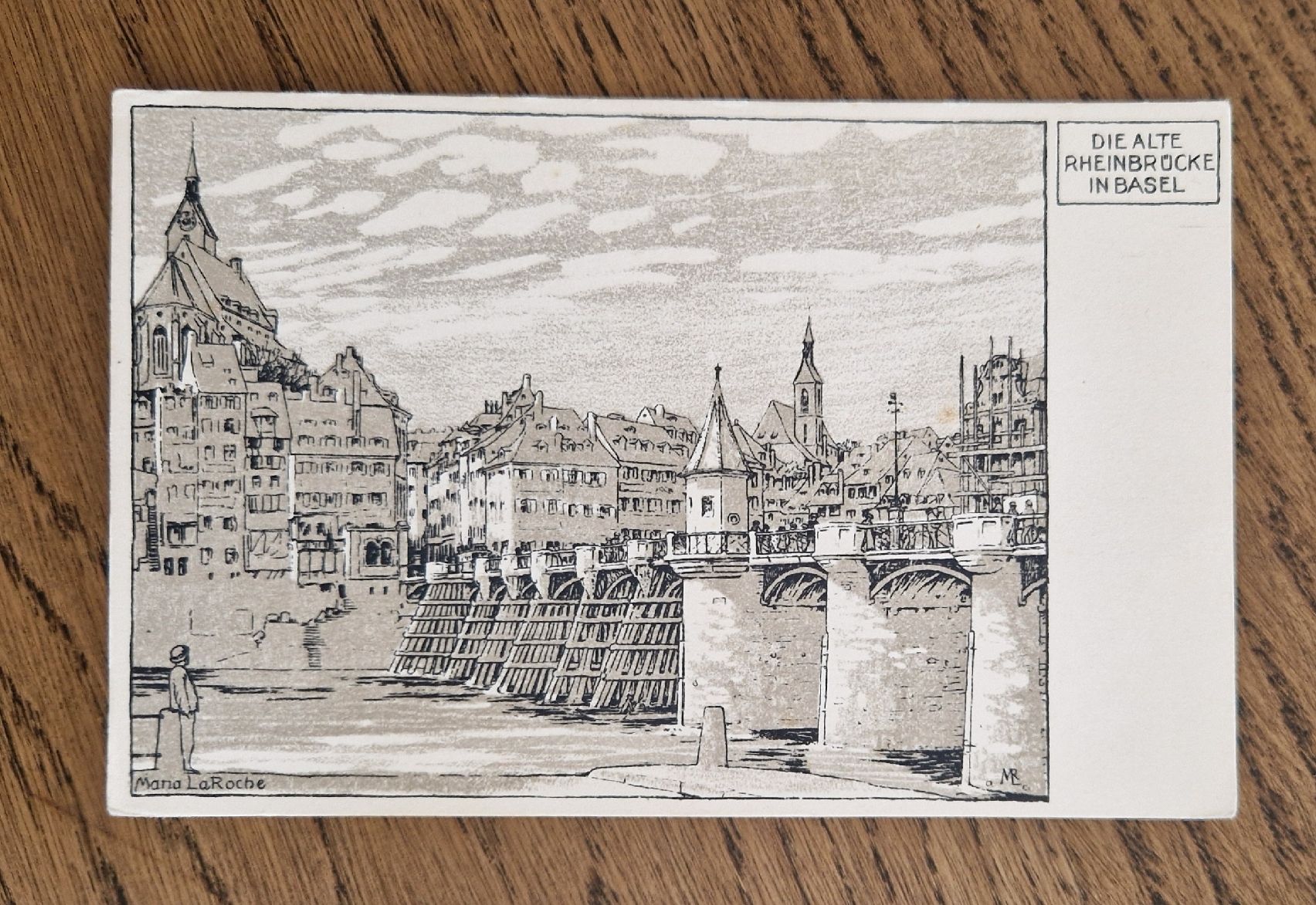 Cartoline postali: Pro Juventute, alte Rheinbrücke Basel – Usato da Ebikon venduto da Donar50