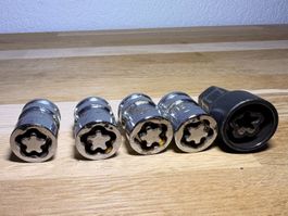 Radsicherungsmuttern / Felgenschloss M12x1,5 Kegelsitz SW21
