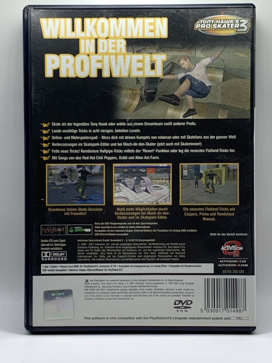 Sony Giochi: Tony Hawk's Pro Skater 3 - PA2 PAL Version – Usato da Ostermundigen venduto da RG-Collector 1