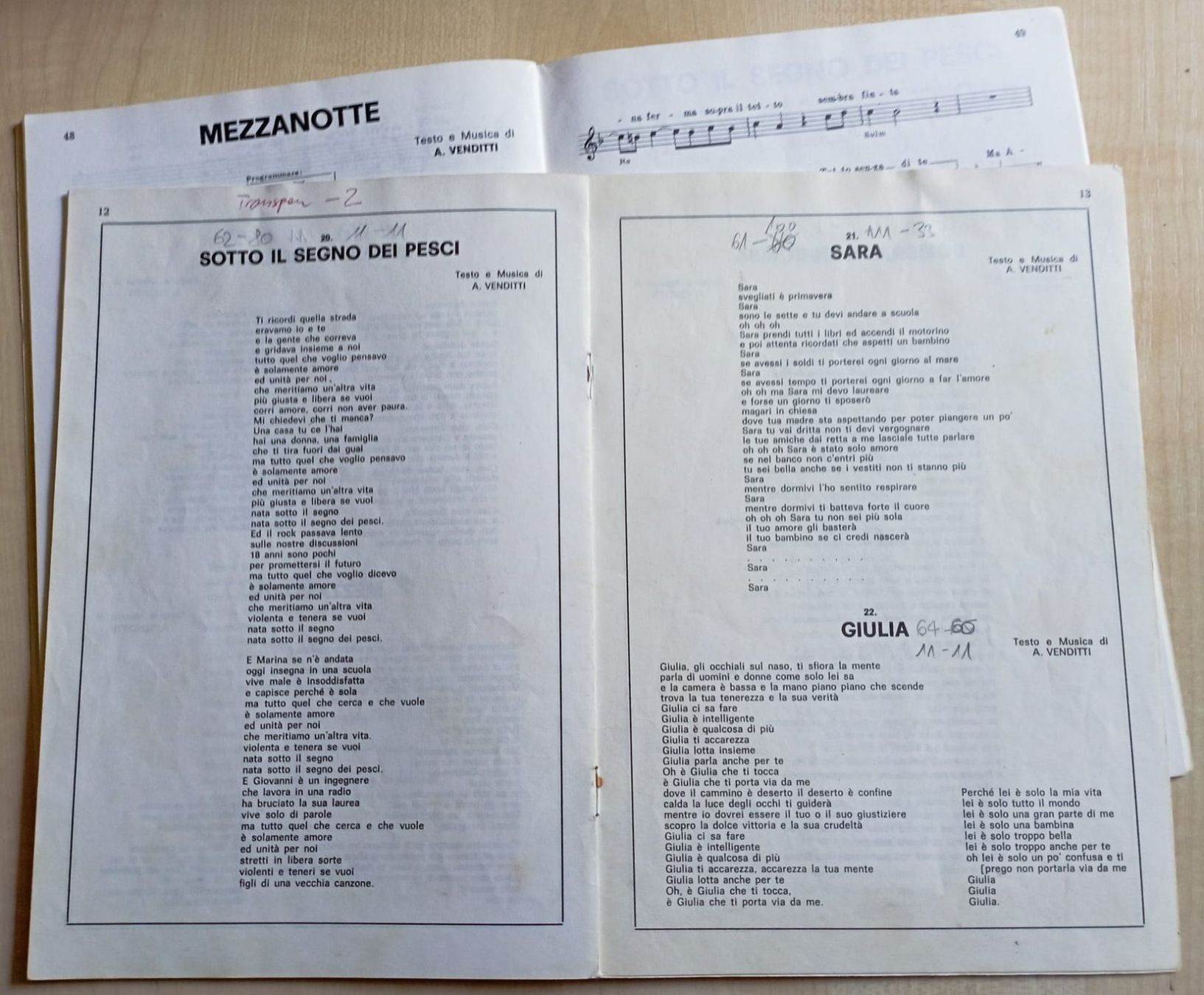 Libri: Antonello Venditti "i successi" - Songbuch – Usato da Neuenhof venduto da Cassiopala 2