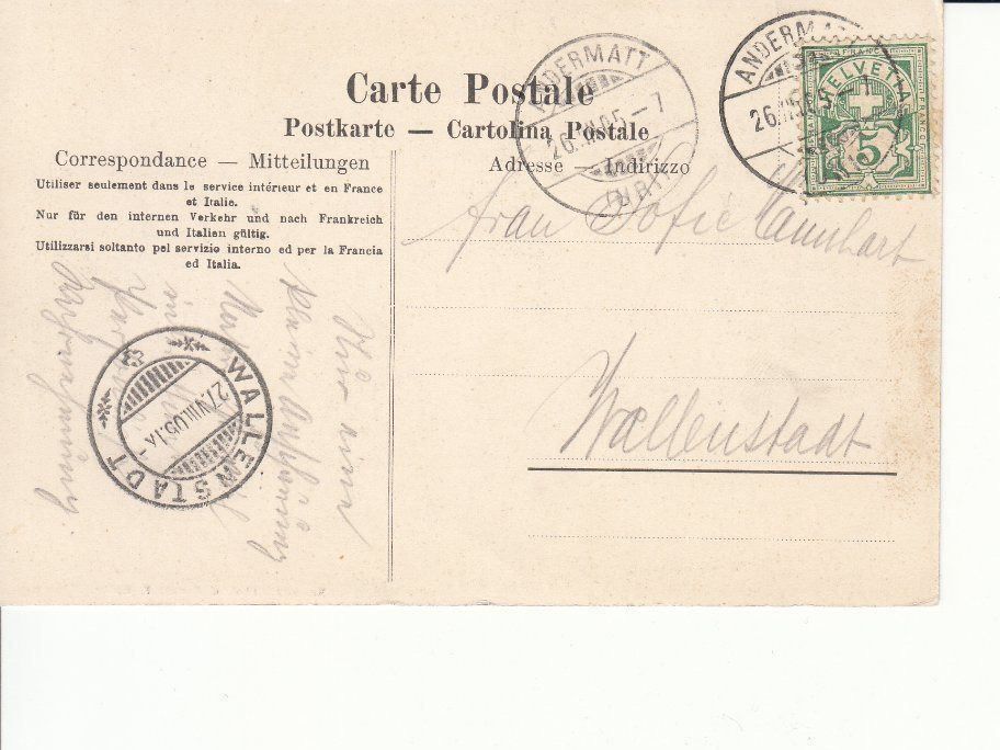 Cartoline postali: Schöllenen 1905 – Usato da Bürglen TG venduto da StampGraf 1