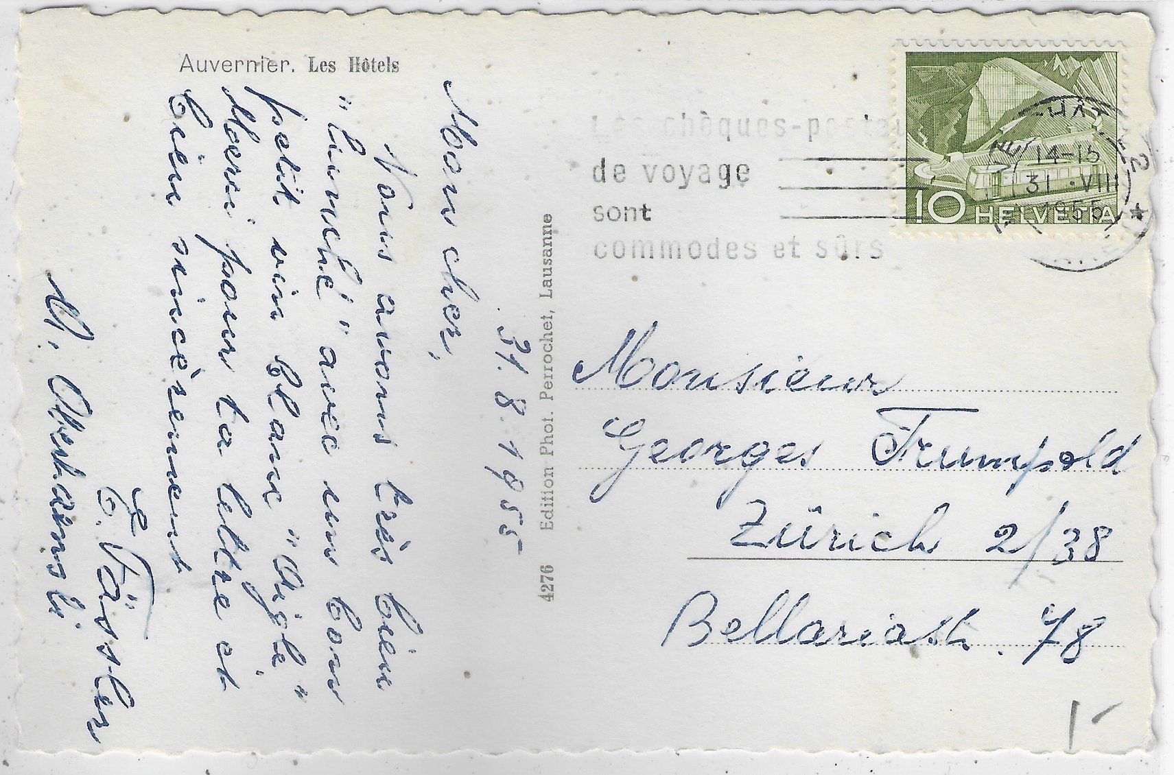 Cartoline postali: Auvernier - Les Hotels – Usato da Ettingen venduto da Kartenplanet 1