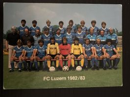 Autogrammkarte FC Luzern 1982 83 mit Unterschriften