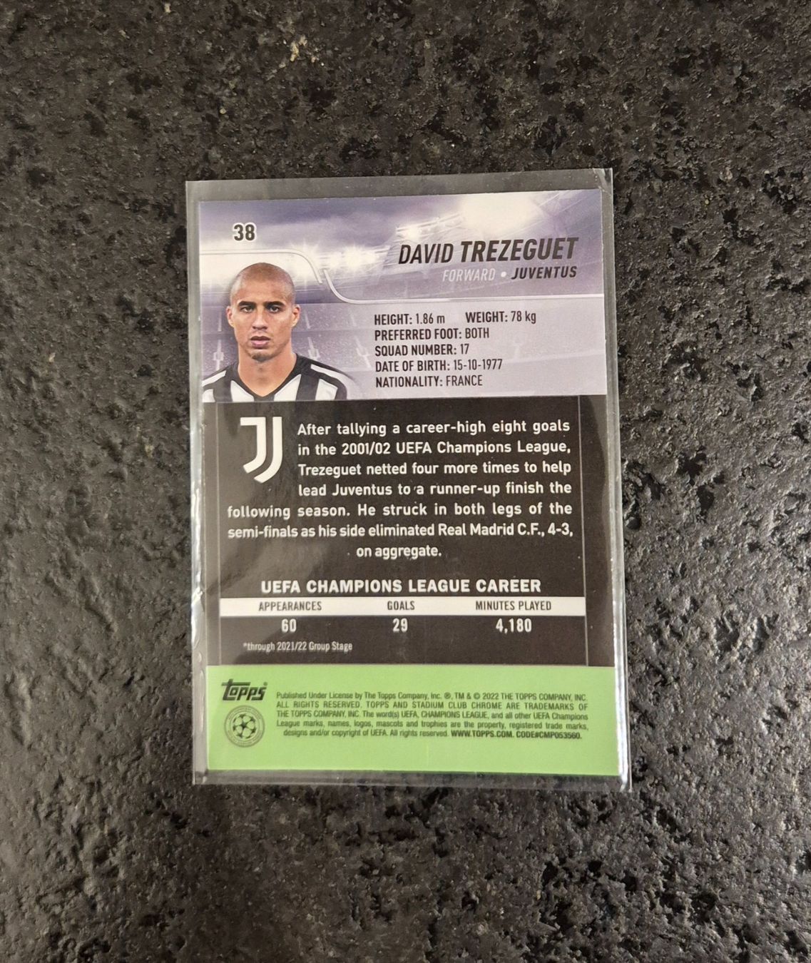Topps Cartes à collectionner: David Trezeguet - Juventus - Topps – Neuf (Voir description) à Burg AG par Danoe 1