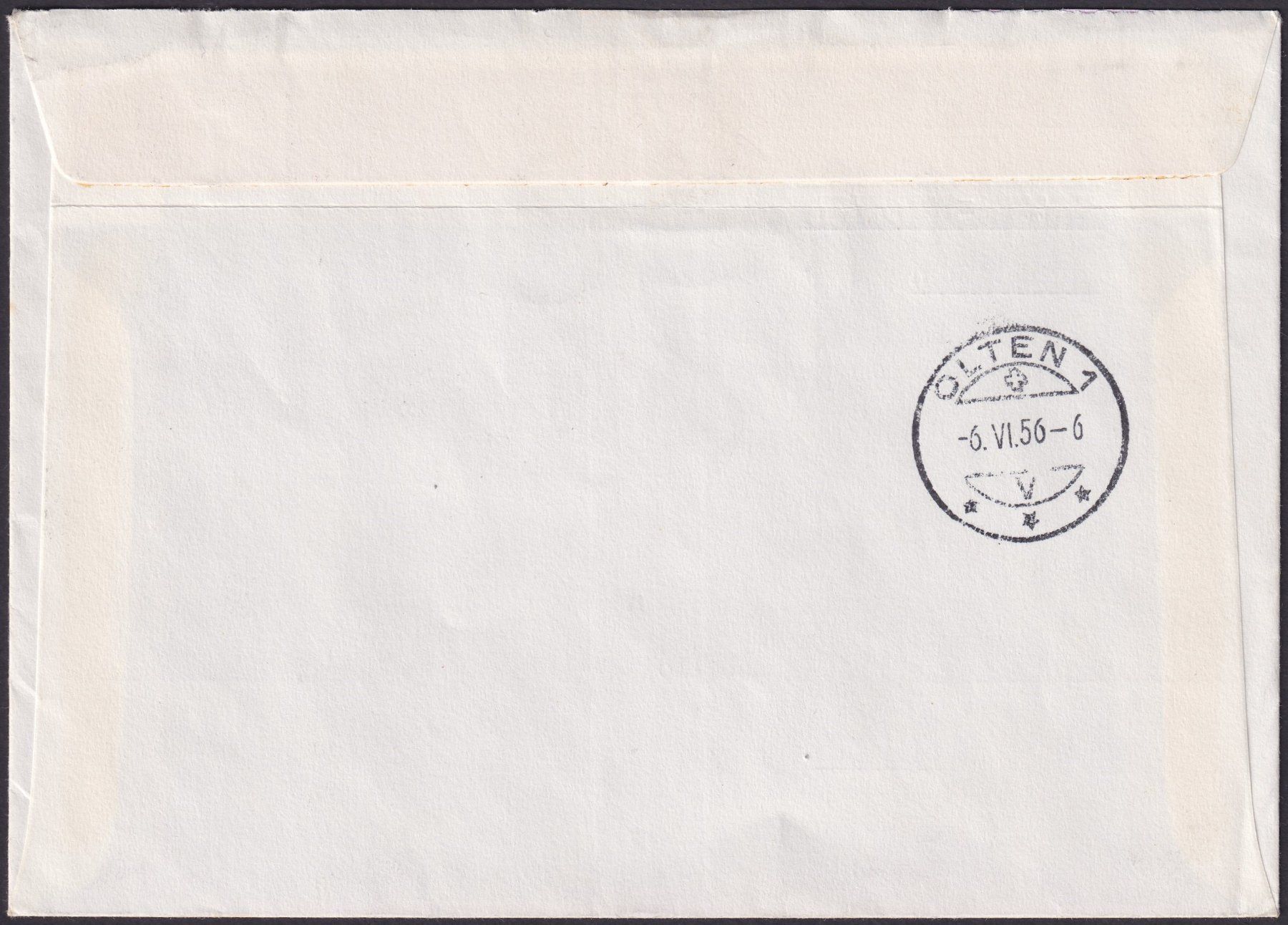 Tutti i francobolli: 1956, FDC mit B76-B80: BERN nach OLTEN, Kat: 75.- – Usato da Sursee venduto da Luzernerraute 1