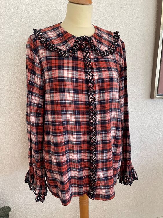 karierte damenblusen tops shirts bestickt bluse damen Bluse kariert Damen Kaufen auf Ricardo