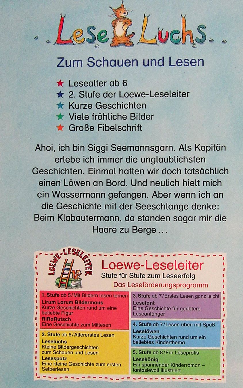Bücher: Bildergeschichten mit Siggi Seemannsgarn - Lese Luchs – Gebraucht aus Auenstein von Padabimbim 1