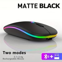 Souris sans fil rechargeable Bluethooth 5.1+ Wirless 2.4 Ghz