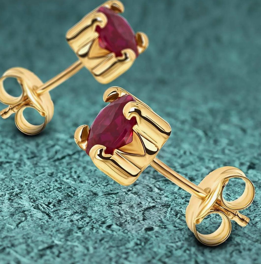 Orecchini pendenti & Orecchini a lobo: Ohrstecker Gold 375 9 Kt Rubin – Nuovo e nell'imballaggio originale da Hemmental venduto da Schmuckwelt2 1