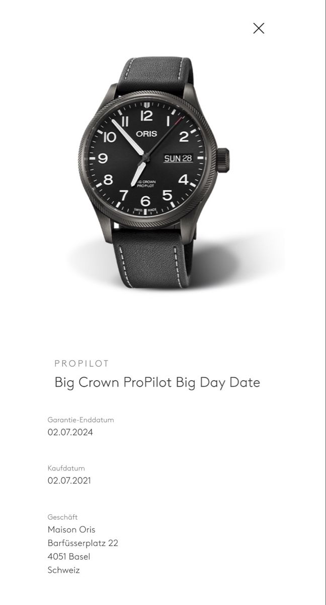 Oris Uhren: Oris Big Crown ProPilot Date Day – Gebraucht aus Frenkendorf von HoroLux 8
