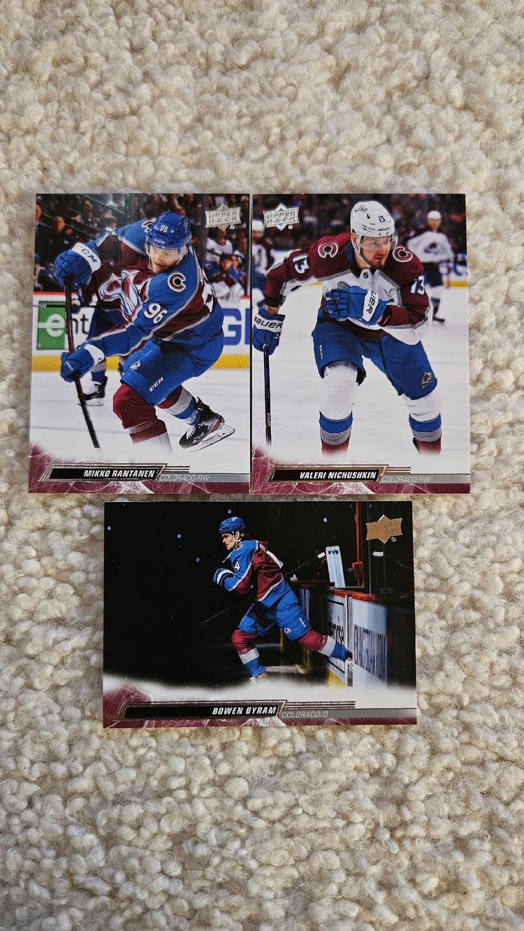 NHL Carte collezionabili: COLORADO- BYRAM,RANTANEN,NICHUSHKIN – Nuovo (secondo la descrizione) da Boltigen venduto da Calagero