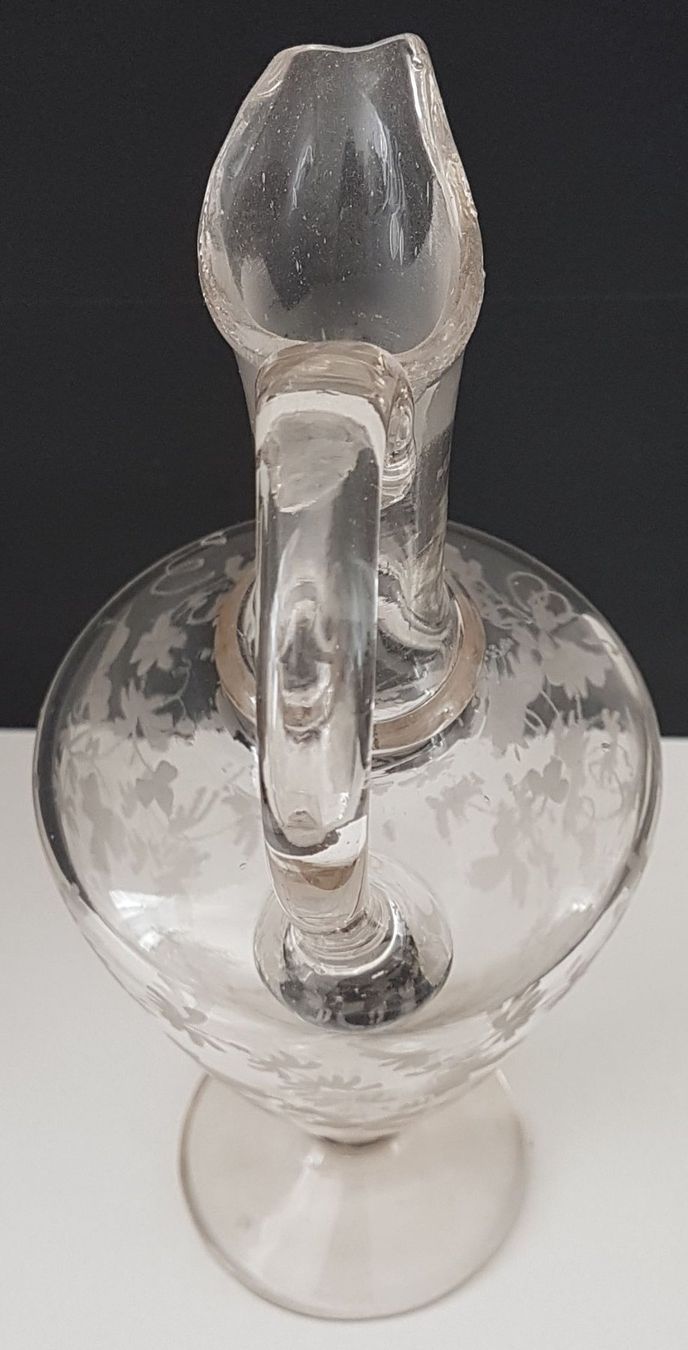 Carafes: Antike Karaffe graviert Glas – D'occasion à Kaltbrunn par Condor2 1