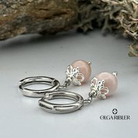 15 mm Creolen mit Anden Opale , Sterling Silber 925