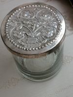 Vintage Glas mit versilbertem Deckel