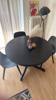 Runde Schwarze Esstisch mit 4 Stühle