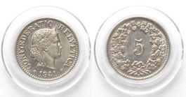 CH 5 Rappen 1941 Nickel unz ERHALTUNG!!!