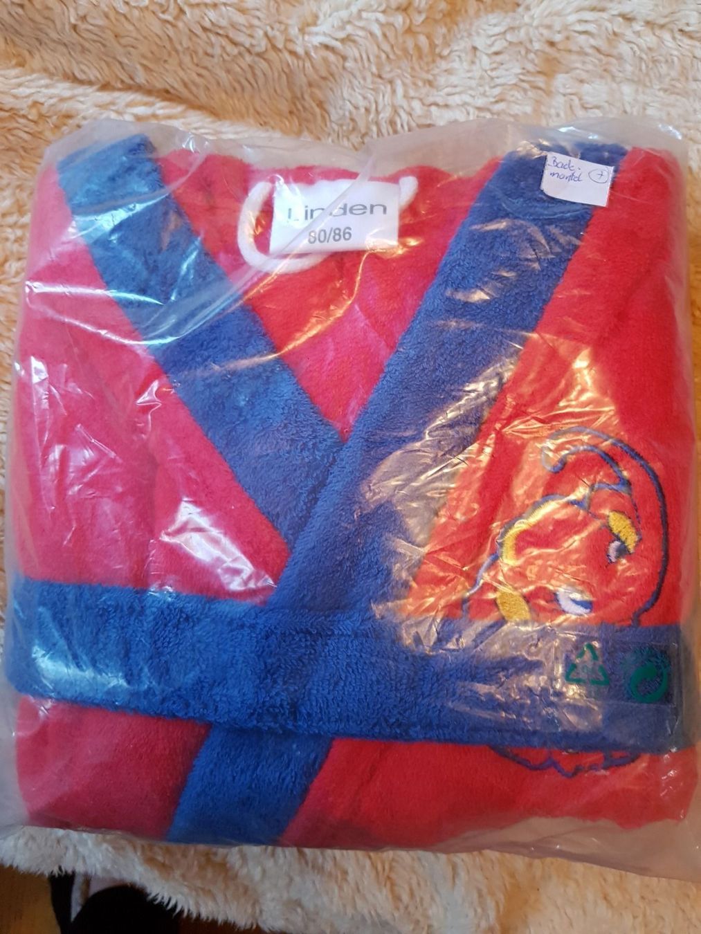 Accappatoi: Bademantel rot/blau gr. 80/86 – Nuovo e nell'imballaggio originale da Schwarzenburg venduto da Flamingo07