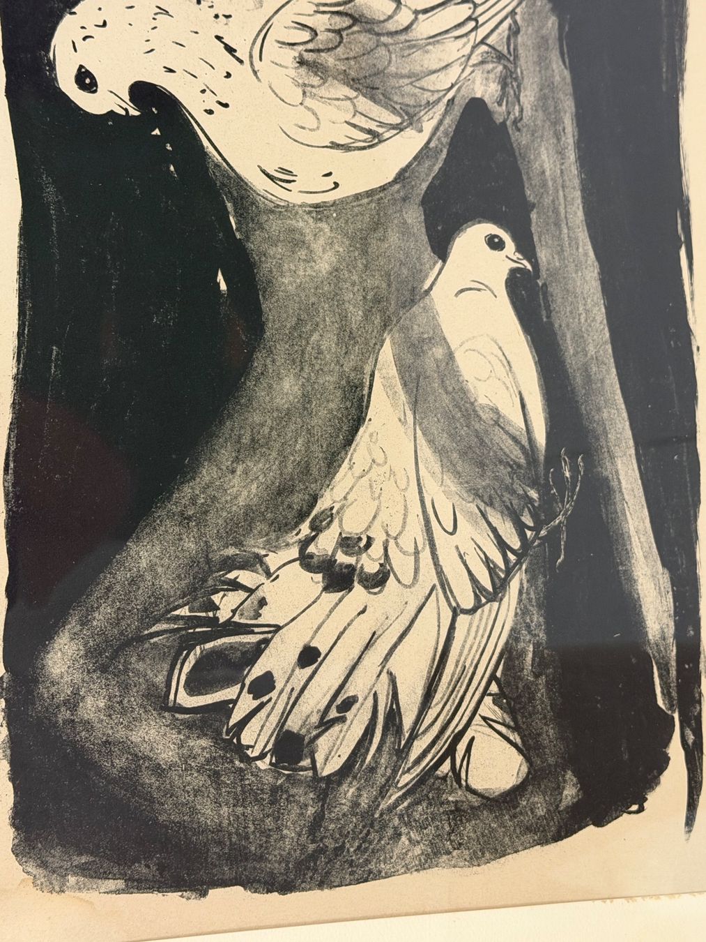 Gemälde: Helen Kasser  Originallitho Taube – Gebraucht aus Basel von PAUL_ART 2