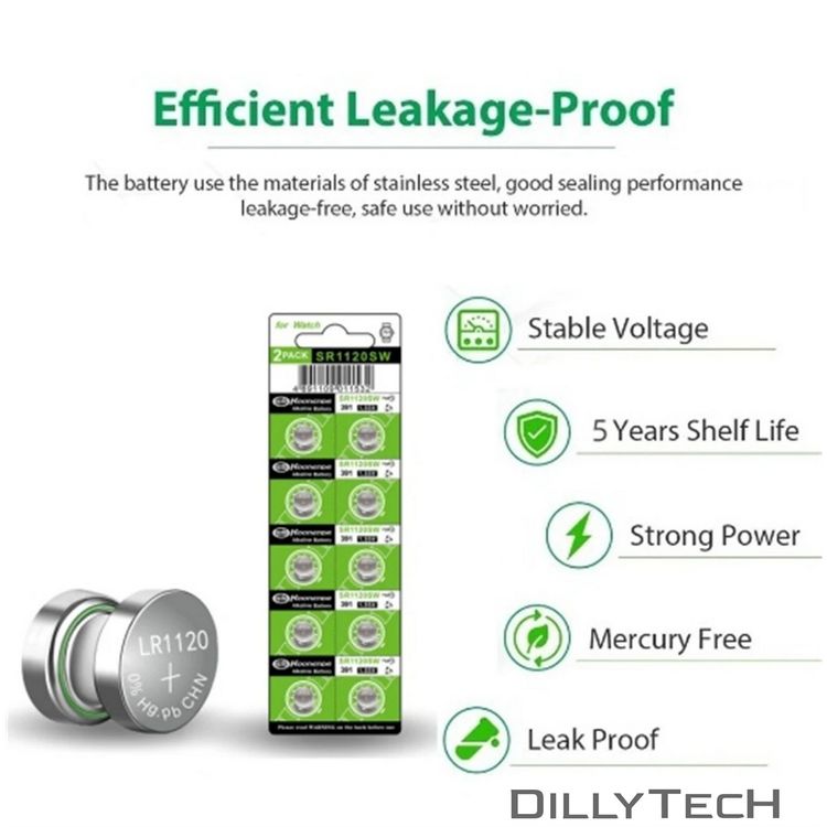 Caricatori & Batterie: Koonenda AG8, SR1120SW, 391 Knopfzellenbatterie - 10 Stk. – Nuovo e nell'imballaggio originale da Erlenbach ZH venduto da dillytech.ch 5