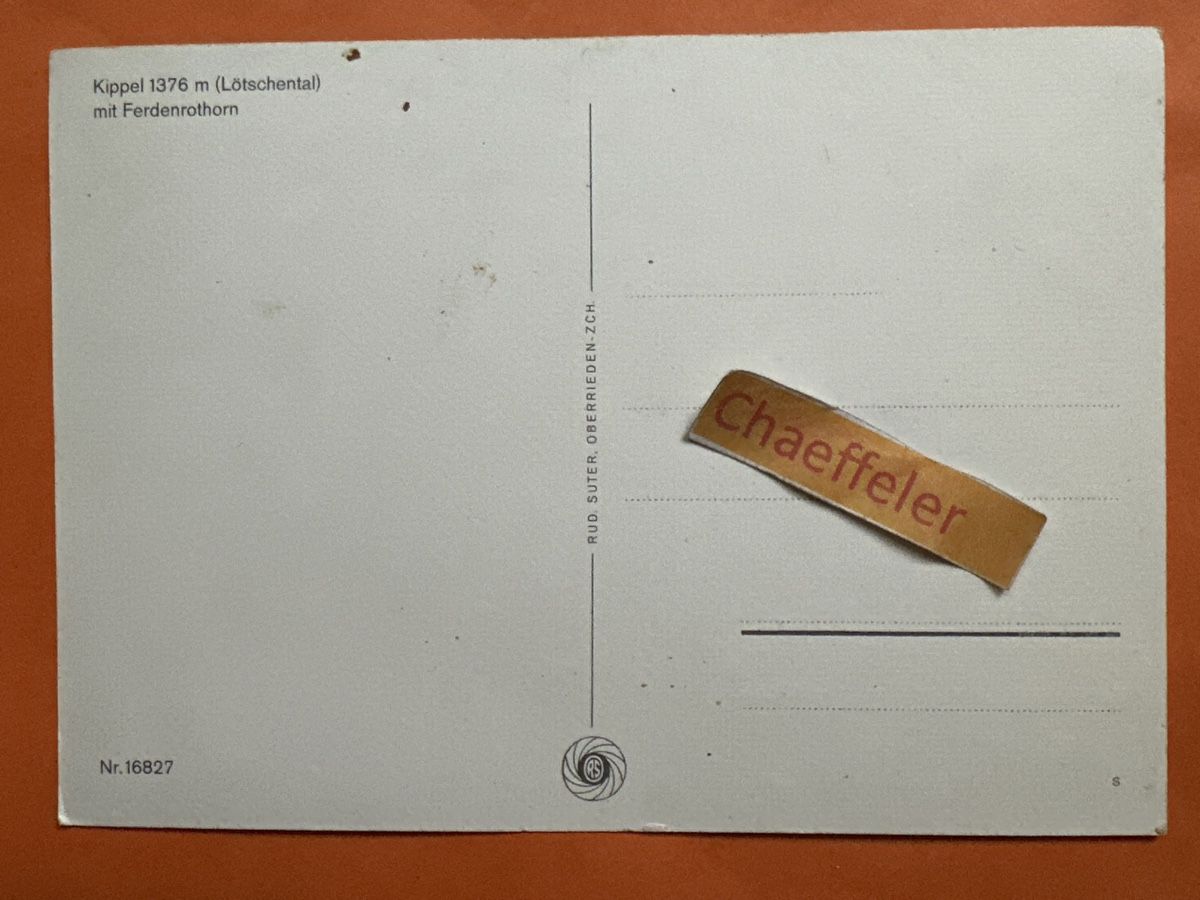 Cartoline postali: Kippel Lötschental mit Ferdenrothorn Wallis – Usato da Zürich venduto da Chaeffeler 1