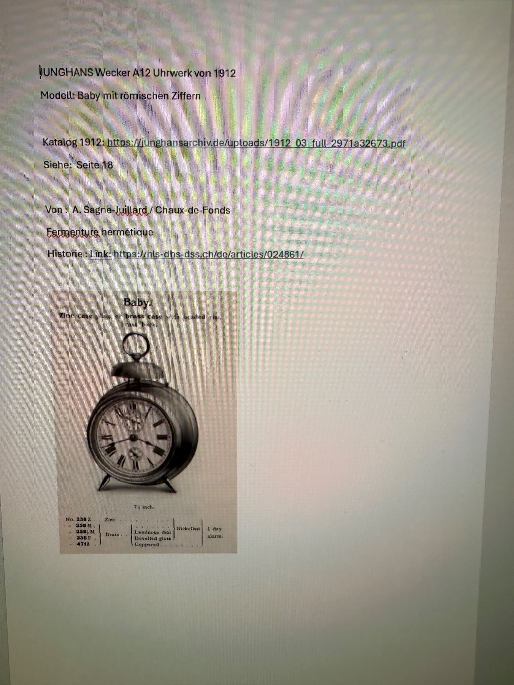 Réveils: Antiker Wecker Messing – D'occasion à Oberbussnang par Mpm1 5