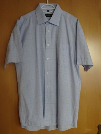 Russell Collection Hemd, hellblau kariert, Grösse 41/42