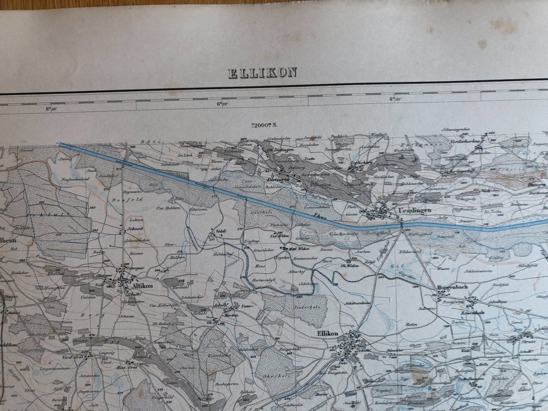 Cartine & Atlanti: Siegfriedatlas Bl. 55: Ellikon 1883 – Usato da Zürich venduto da allp 2