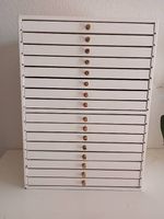 Holz-Schubladenstock weiss 18 Fächer Holz