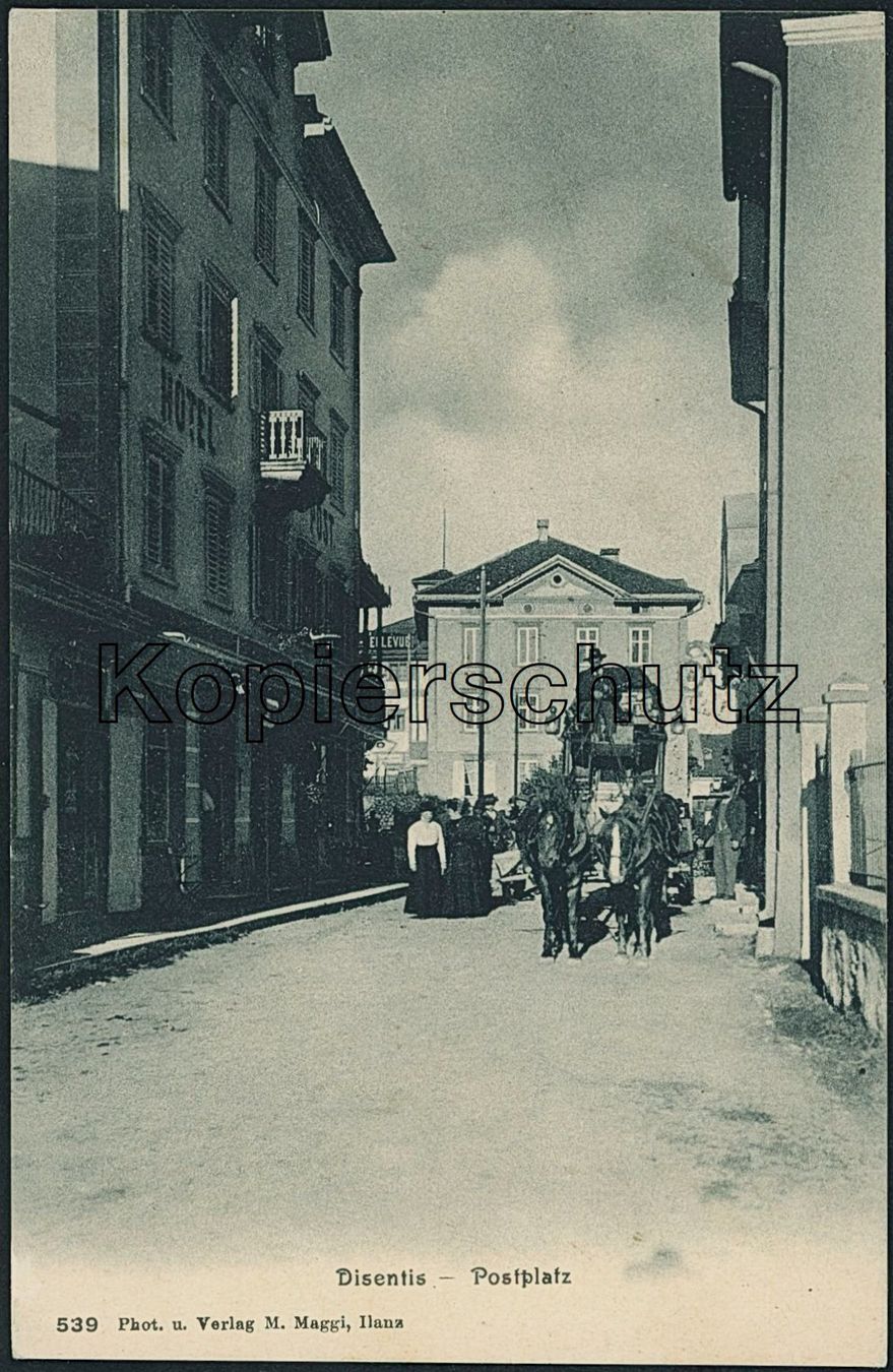 Cartoline postali: GR Disentis - Post - Postkutsche – Usato da Schindellegi venduto da leecollect