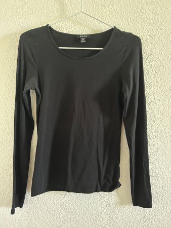 Amisu Shirt langarm, schwarz, Grösse XS
