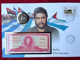 CUBA - Münzbrief 8.10.87 - 3 Pesos 1984 & Peso 1967/1987 FDC