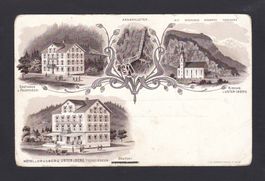 UNTERIBERG, Gasthaus Felseneck, Hotel Drusberg, Litho 1910