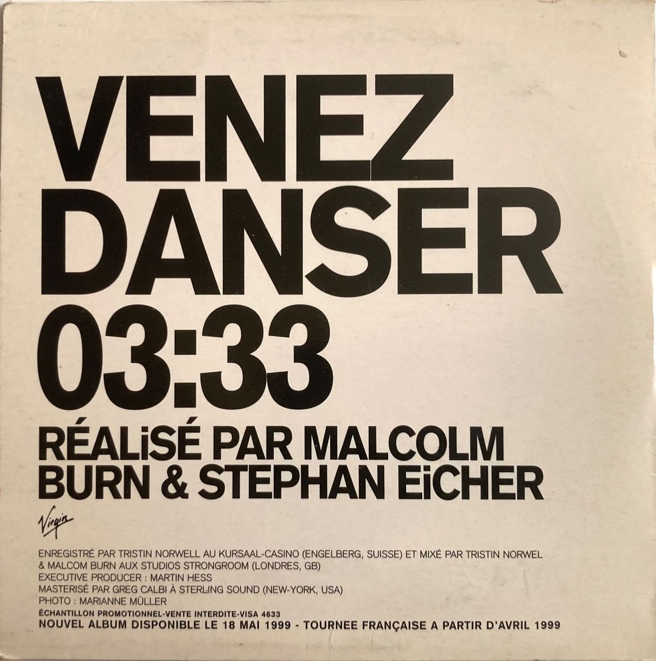 CD: STEPHAN EICHER - VENEZ DANSER – Usato da Poliez-Pittet venduto da Newtown-Records 1