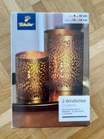 Tchibo Windlichter 2er Set, Metall goldfarben, NEU