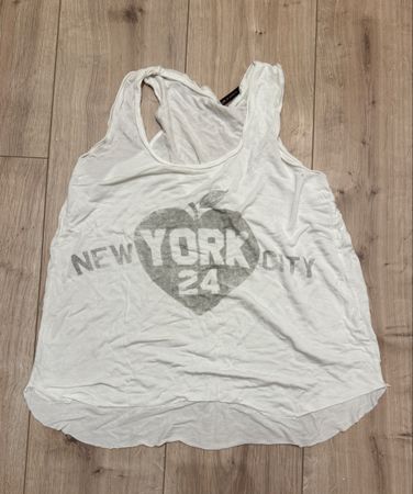 Damen Top New York City weiss