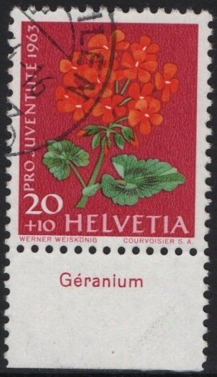 Tous les timbres: 20 Rp. Geranium mit TAB (Géranium) – D'occasion à Eglisau par Chperfins