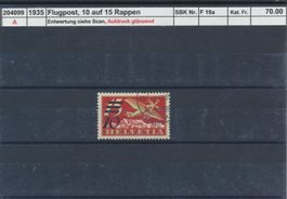 1935 Flugpost - 10/15 Rp., Aufdruck glänzend, gestempelt