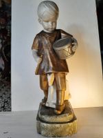Antike Knaben-Figur mit Trommel, datiert 1820, Rarität!