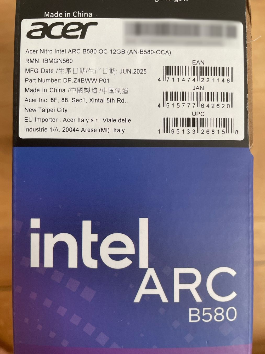 Intel Schede grafiche: Acer Intel Arc B580 NITRO OC 12GB – Nuovo e nell'imballaggio originale da Zürich venduto da Kri_ga 1