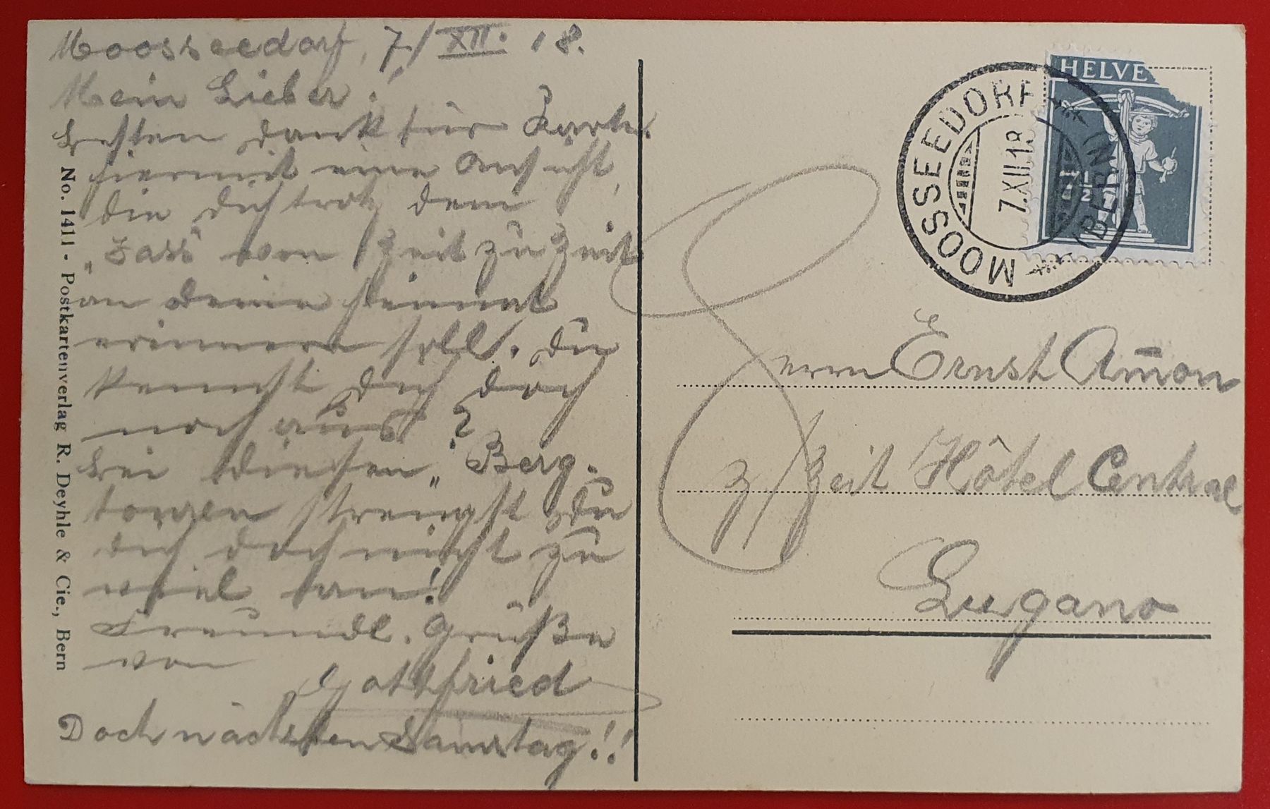 Cartoline postali: Moosseedorf 1918 - belebt – Usato da Kreuzlingen venduto da Rschweiz1 1