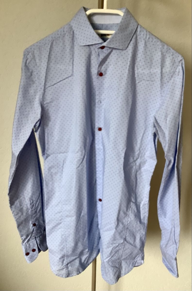Paul Kehl Camicie: Paul Kehl Hemd, Gr. S, hellblau mit Muster, Stretch – Usato da Züberwangen venduto da benjause