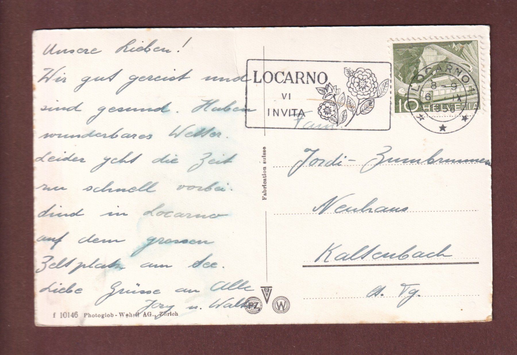 Ansichtskarten: BRISSAGO - 1956 – Gebraucht aus Pully von nicecards-shop 1
