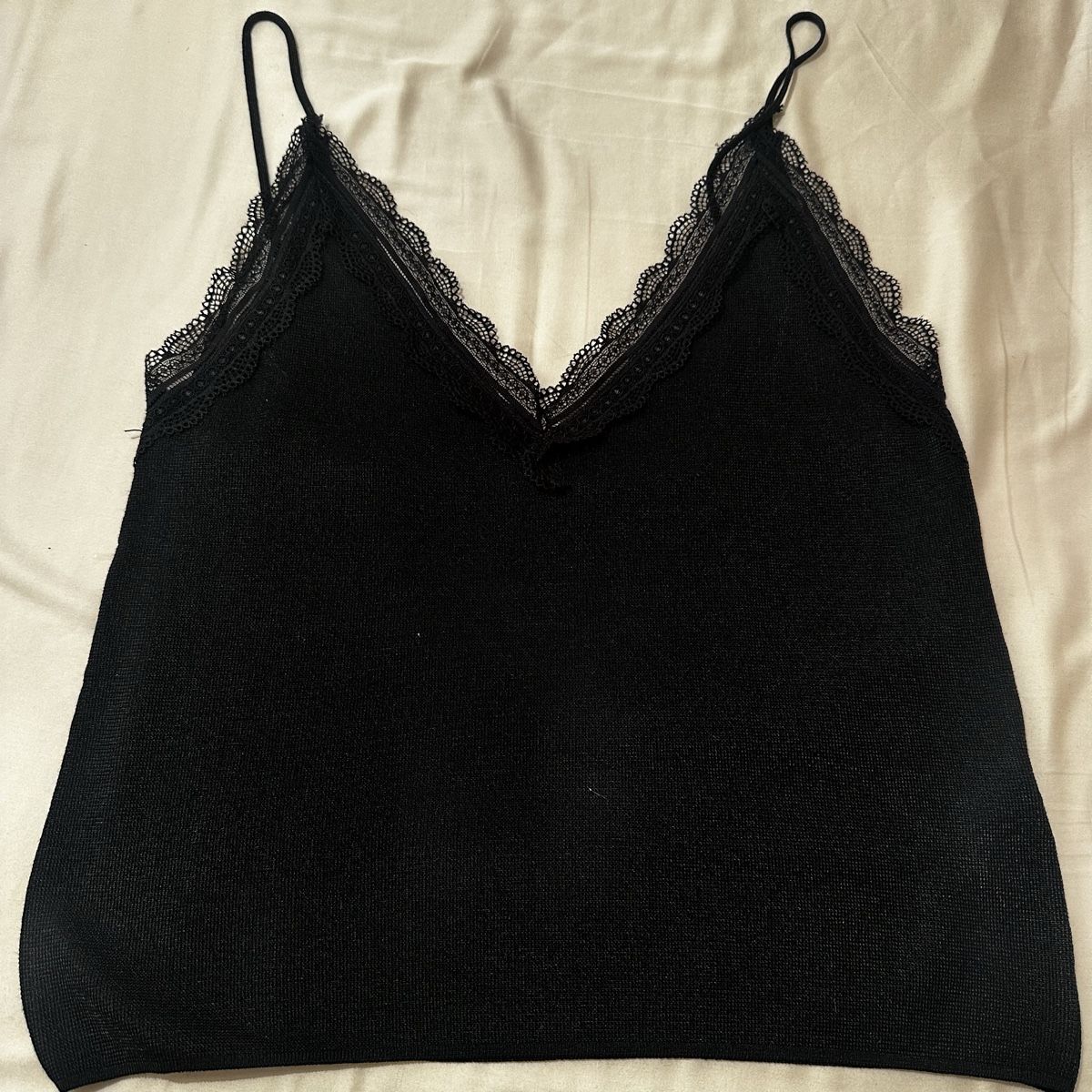 Zara Top: Schwarzes Top mit Spitze und Trägern Grösse S – Usato da Zürich venduto da zor_9n5z 6