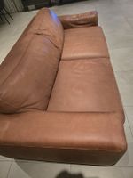 Ledersofa mit Bettfunktion braun gebrauchter Zustand