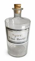 Antike Apothekerflasche Spirit Vini Rectif Abriss Glas 19Jh.