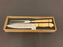 Tranchierbesteckset Edelstahl mit Holzgriff