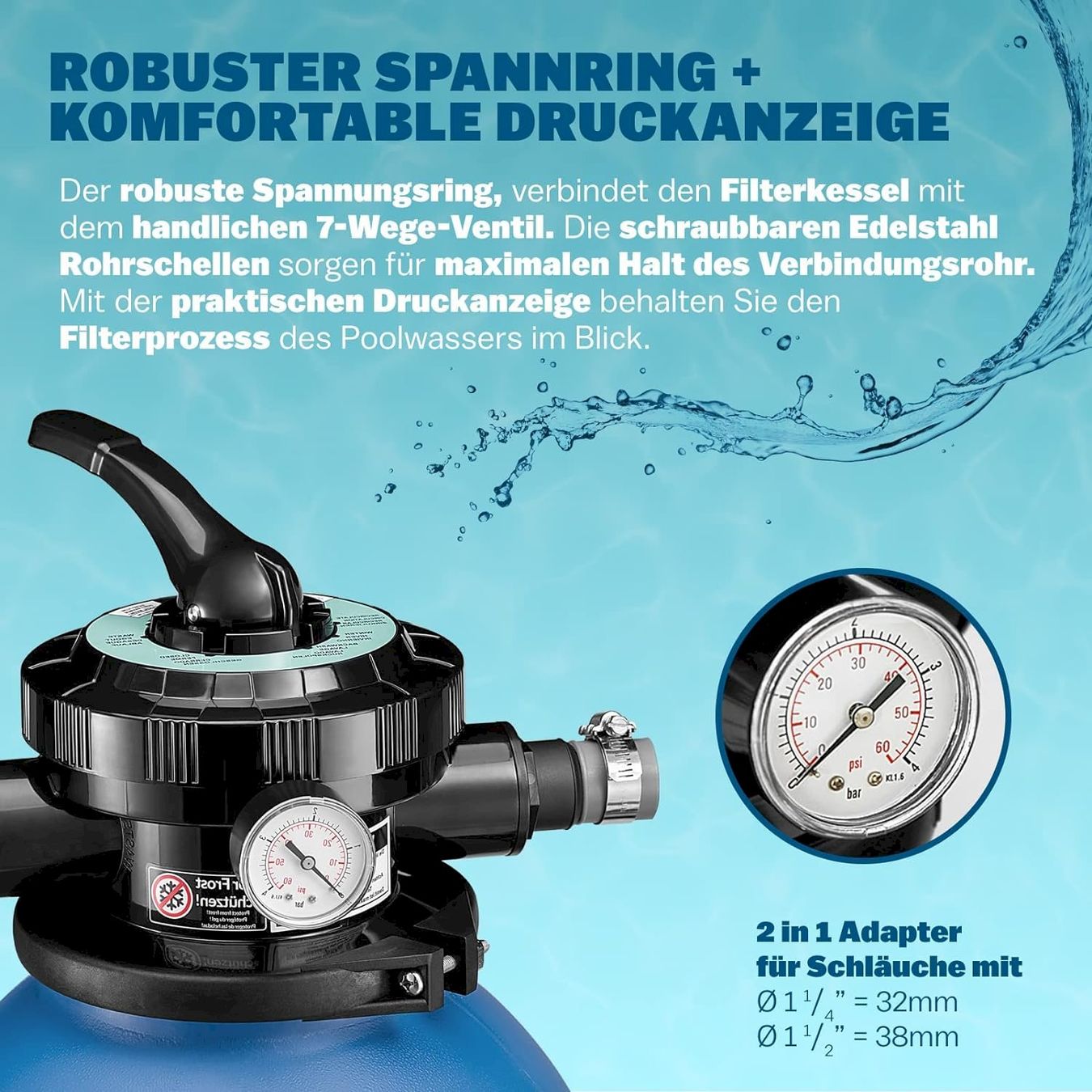 Piscine: Monzana Sandfilteranlage 9.600 L/h – Nuovo e nell'imballaggio originale da Bottighofen venduto da zaap 3