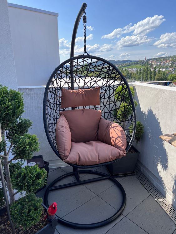 Luxuriöser Outdoor Hängesessel Schwarz inkl. Ständer/Polster (Gebraucht ...