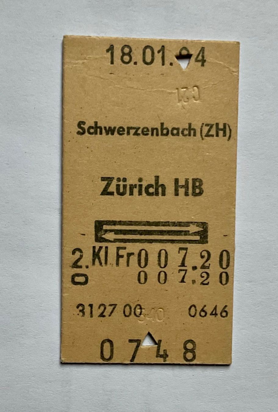 Biglietti: Altes Billett aus Karton von 1984 – Usato da Endingen venduto da nathan05